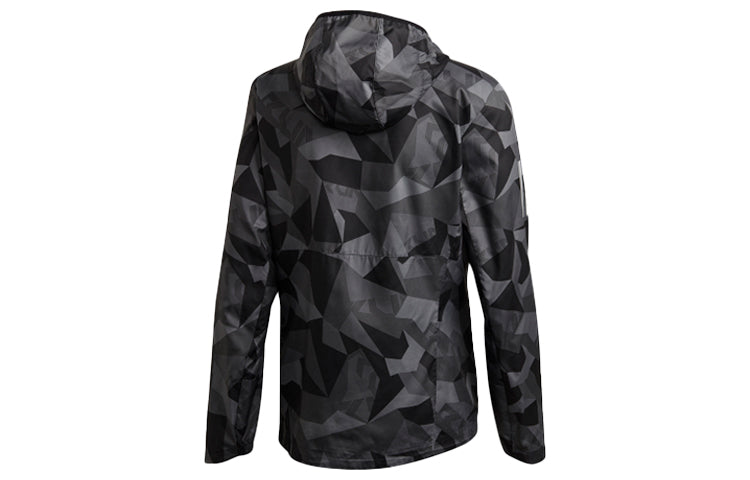 Men's adidas OWN The Run JKT Casual Sports Hooded Jacket Metallic Gray GC7937