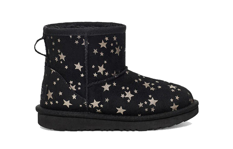 (PS) UGG Classic Mini II Stars Snow Boots Black 1115852T-BLK