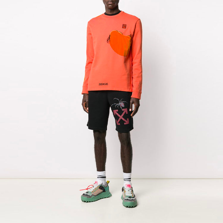 Off-White Material Love Patchwork Long Sleeves Ordinary Version Orange OMBA040F19E300221910