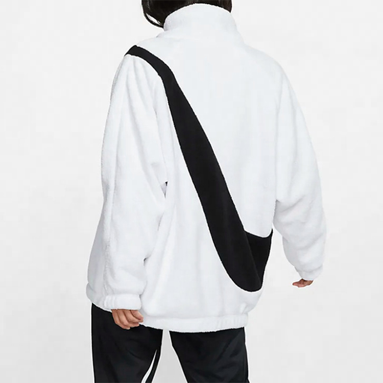 (WMNS) Nike Big Swoosh Reversible Fur Jacket 'Black White' CI8938-100