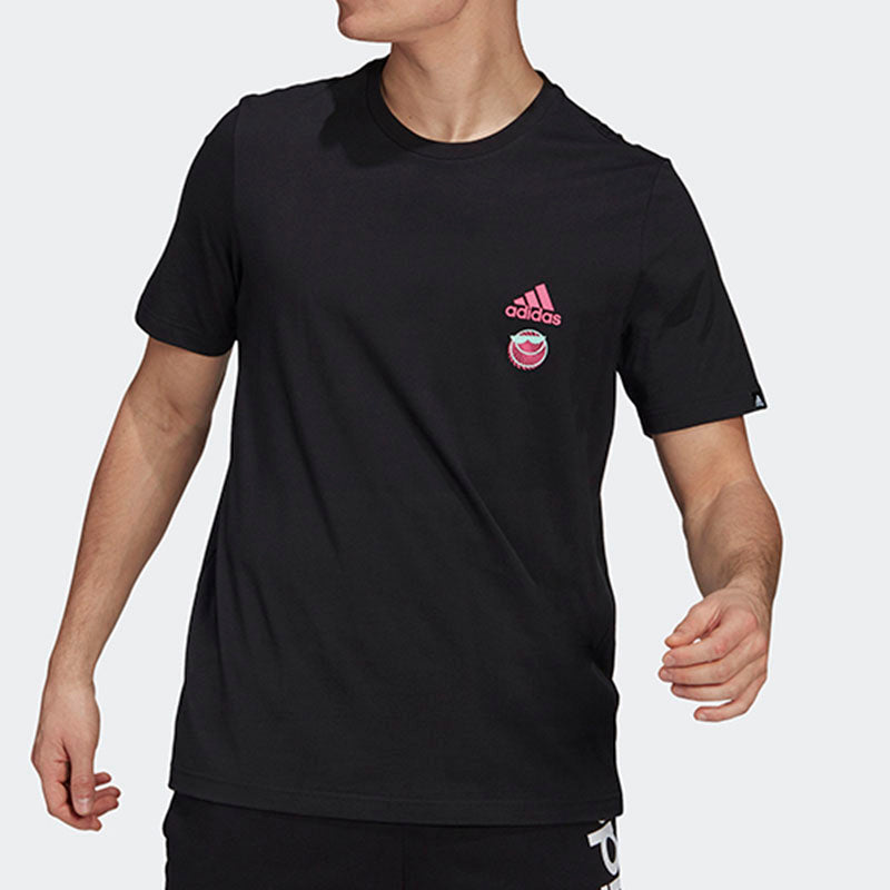 adidas Casual Sports Round Neck Breathable Short Sleeve Black GL3694