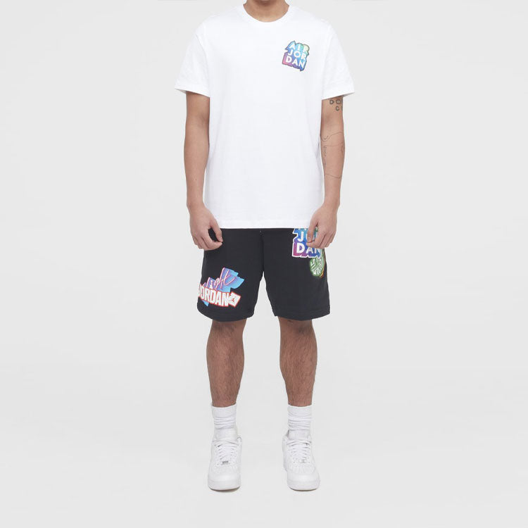 Air Jordan Mj Sticker Fleece Shorts Sports Black CV6488-010