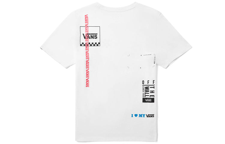 Men's Vans Alphabet Printing Round Neck Short Sleeve White VN0A4P43WHT