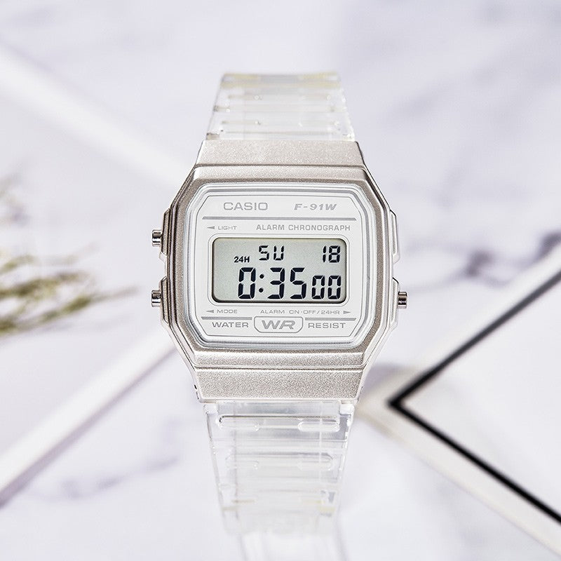 CASIO Waterproof Sports Unisex Mens White Digital F-91WS-7
