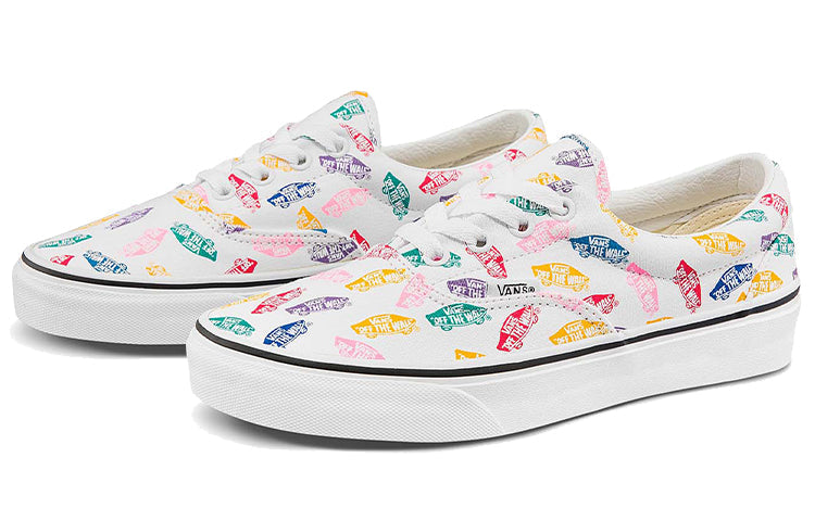 Vans Unisex Era Low-Top Printing Sneakers White Multi-Color VN0A54F19M5