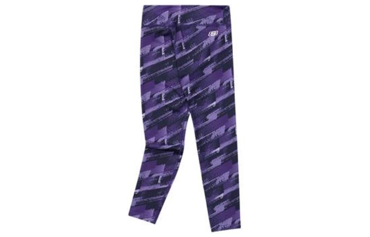 (GS) Skechers Letter Printed Elastic Slim Fit Pants 'Purple' P223G053