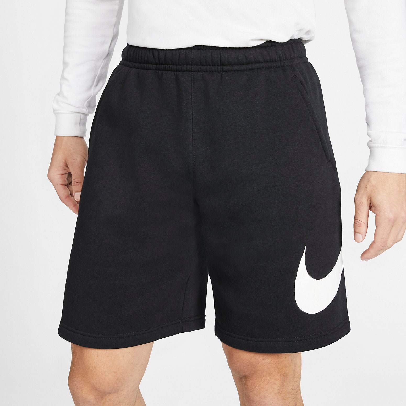 Nike Sportswear Club Graphic Shorts 'Black White' BV2721-010