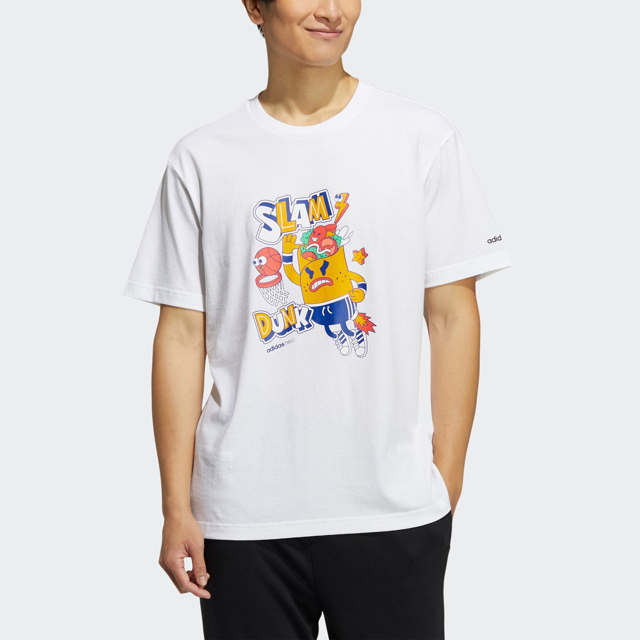 adidas neo Fd Tee 5 Cartoon Pattern Print Sport Short Sleeves T Shirt Men's White HC3837