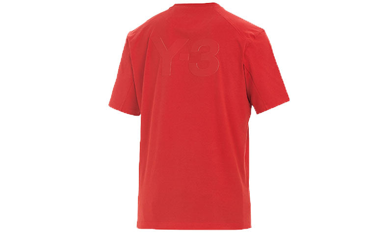 Men's Y-3 Solid Color Casual Short Sleeve Red T-Shirt GK4508