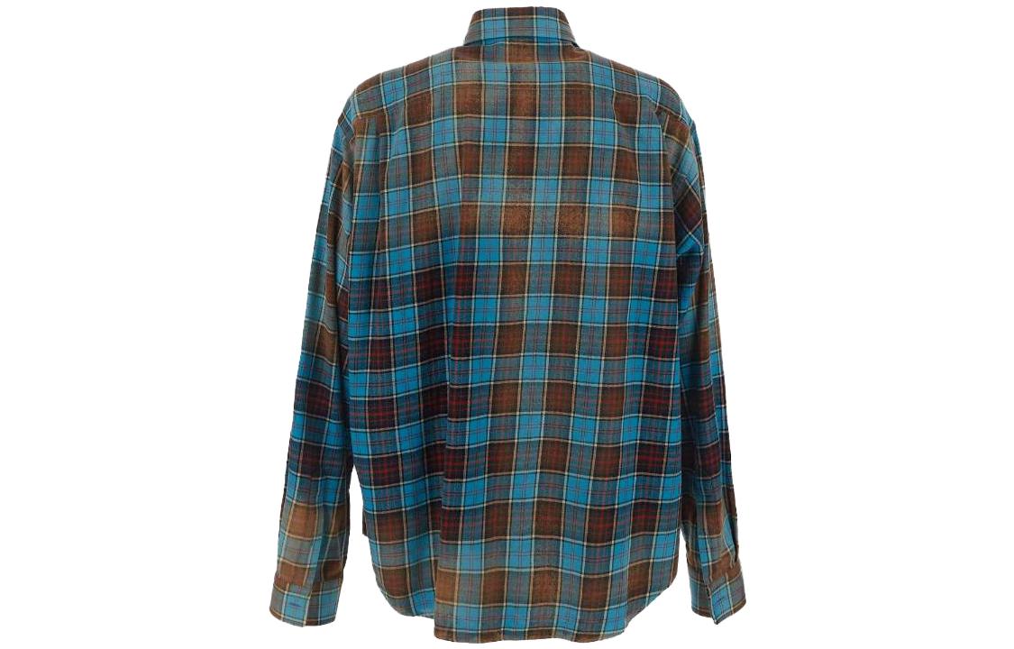 Balenciaga Check Flannel Oversized Long Sleeve Shirt 'Blue Red' 715030TMM116305