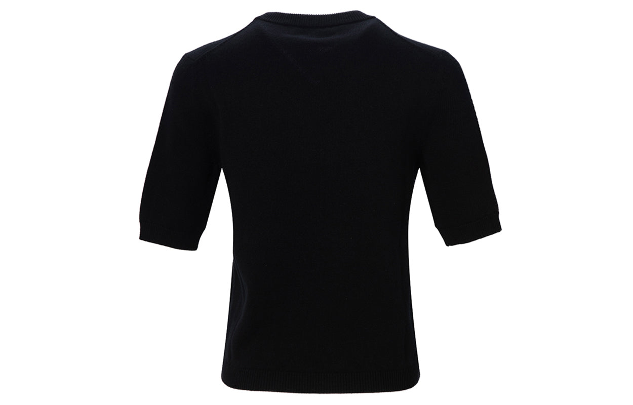 (WMNS) Gucci SS21 Printing Pattern Knit Short Sleeve Black Bottoming Shirt 628377-XKBH3-1152