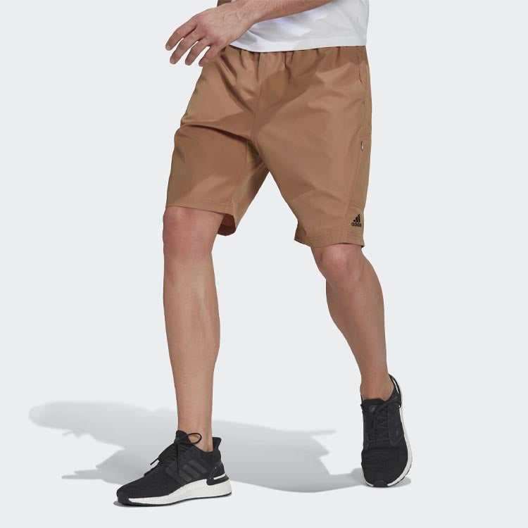 adidas Short O-shape M Logo Sports Loose Shorts Yellow H54032