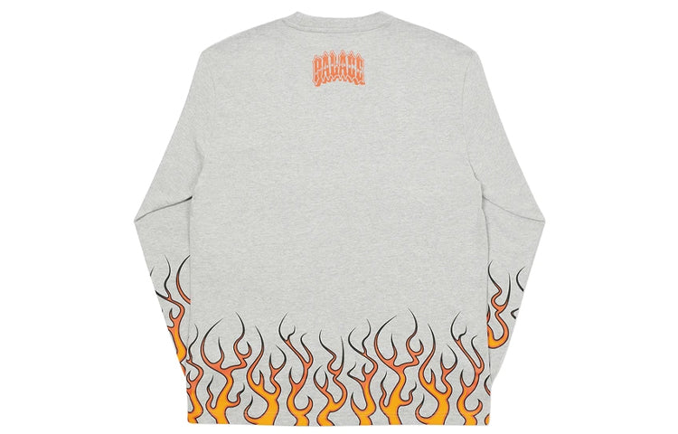 PALACE Ravedigger Pattern Logo Printing Round Neck Long Sleeves Unisex Gray P19LS002