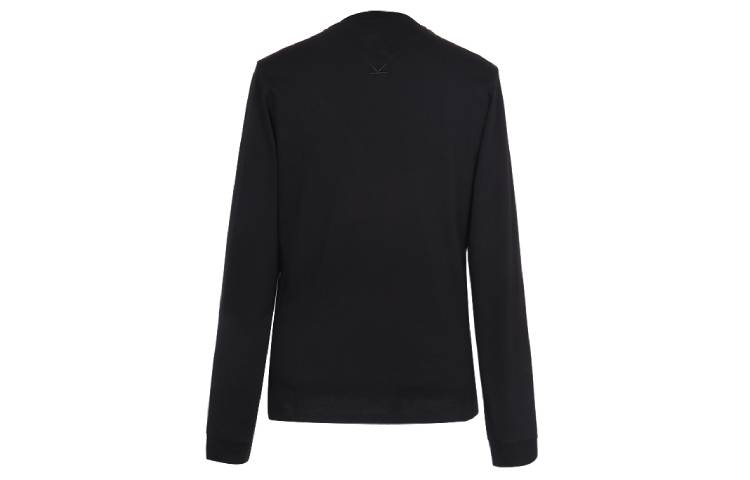 Men's KENZO Snow Mountain Painting Pattern Round Neck Long Sleeves Black T-Shirt F965TS1834SC-99