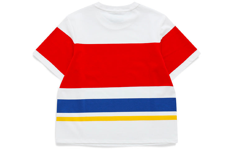 (WMNS) Fila Logo Printing Contrasting Colors Sports Short Sleeve White T11W121104F-WT