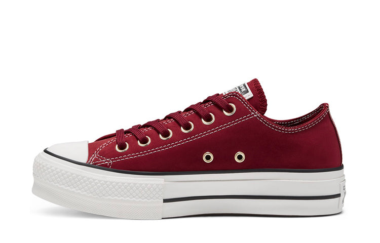 (WMNS) Converse Chuck Taylor All Star Platform Nubuck Low Top Thick Sole 'Red White' 565855C
