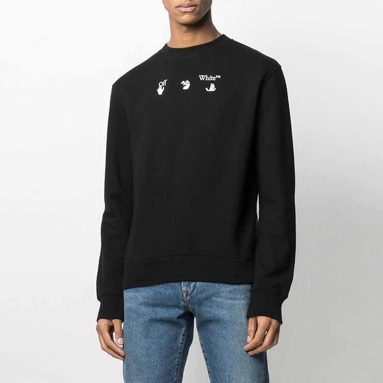 Off-White SS21 Peace Worldwide Logo Round Neck Pullover Black OMBA025R21FLE0071055