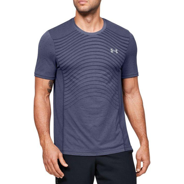 Men's Under Armour Seamless Wave Short Sleeve Blue 1351450-497