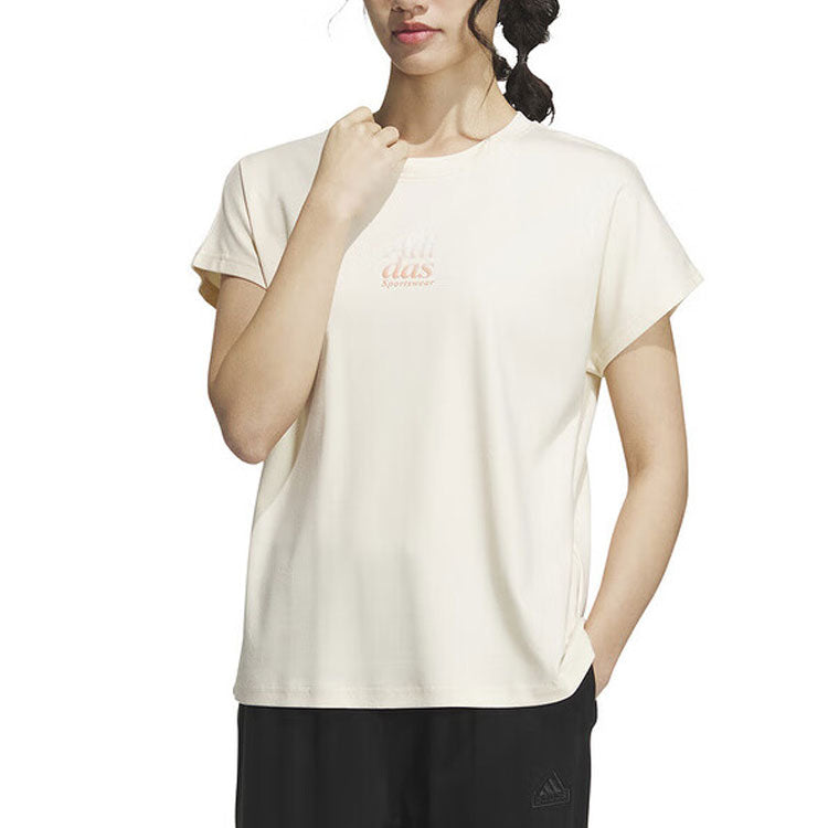 (WMNS) adidas 5 Miles Lounge Silky Touch T-shirt (Asia Sizing) Asia Sizing 'Beige' IM8861
