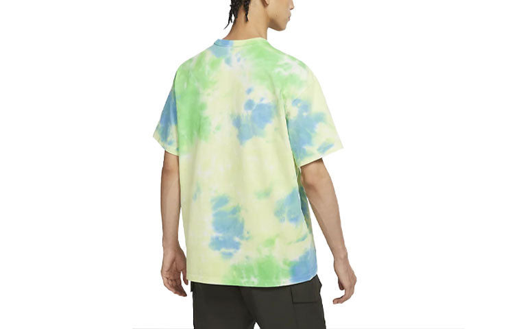 Nike Sportswear Tie Dye Printing Loose Sports Short Sleeve light lemon yellow DD2721-101