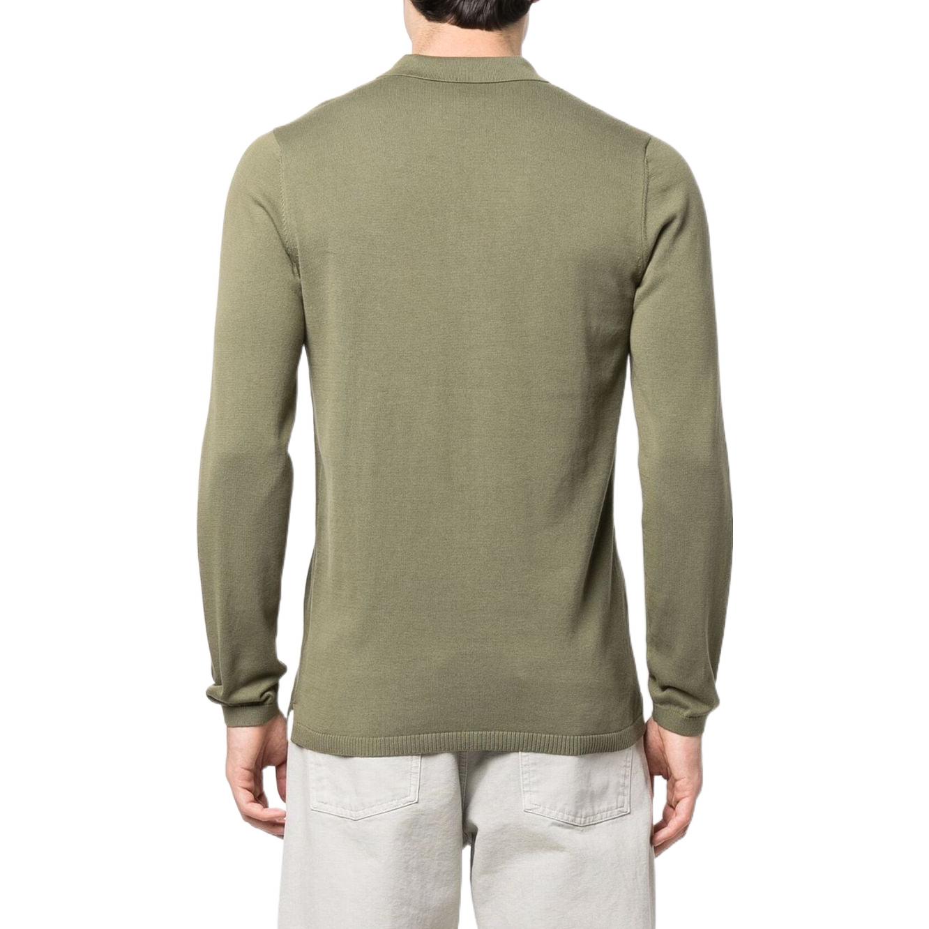 Men's adidas x SPEZIAL Meanwood Crossover Logo Label Solid Color Pullover Long Sleeves Green Polo Shirt H56671