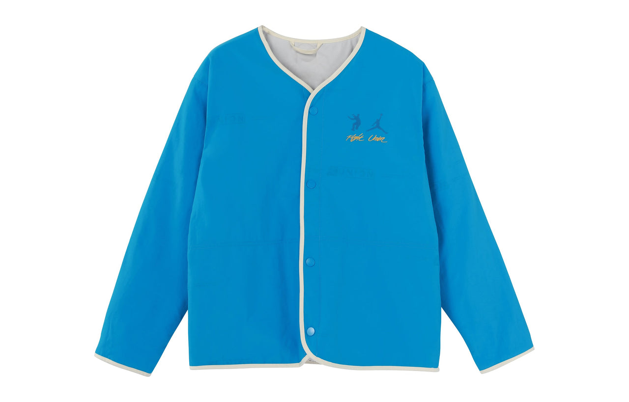 Air Jordan x union Crossover Solid Color Printing Logo reversible Long Sleeves Jacket Asia Edition Blue / Gray DJ9519-482