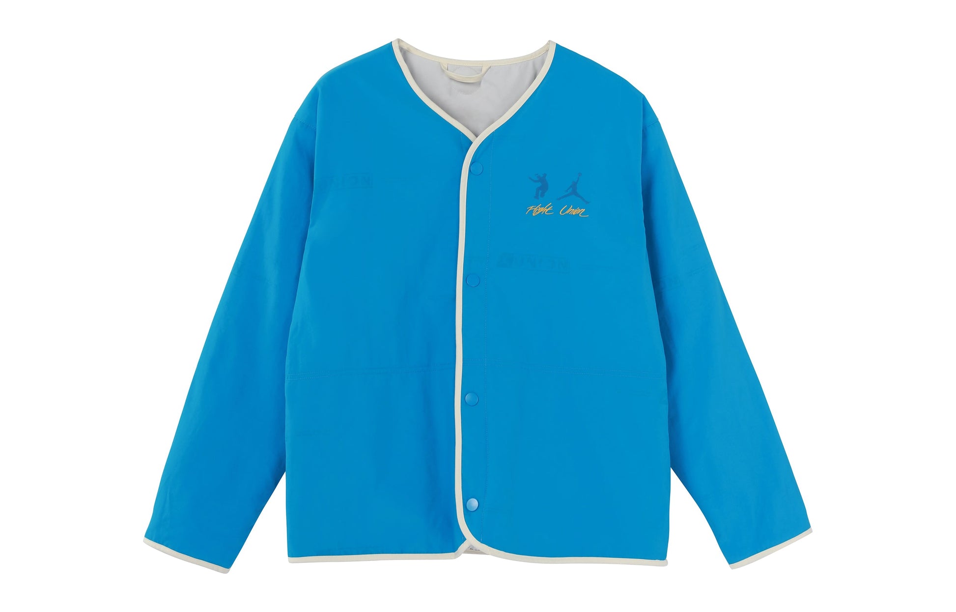 Air Jordan x union Crossover Solid Color Printing Logo reversible Long Sleeves Jacket Asia Edition Blue / Gray DJ9519-482