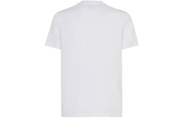 Men's FENDI Small Monster Eye Printing Short Sleeve White FY0894-A6ZD-F0QA0