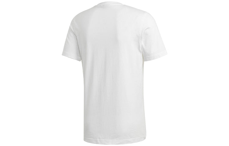 adidas originals Chest Logo Printing Sports Short Sleeve White FK1349