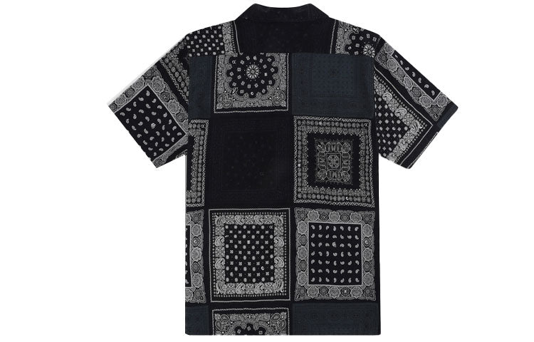 Men's Levis lapel cashew Retro Short Sleeve Shirt Black 72625-0039