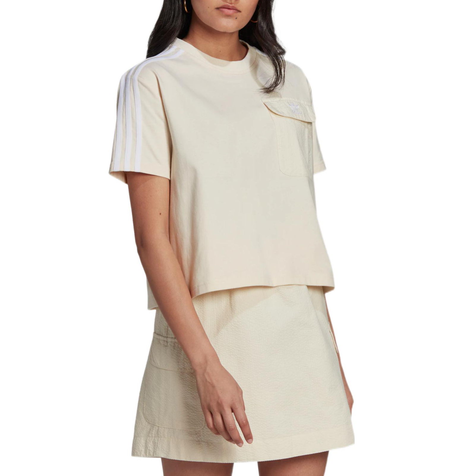 (WMNS) adidas Adicolor Classics Poplin Back Loose T-Shirt Asia Sizing 'White' HL9306