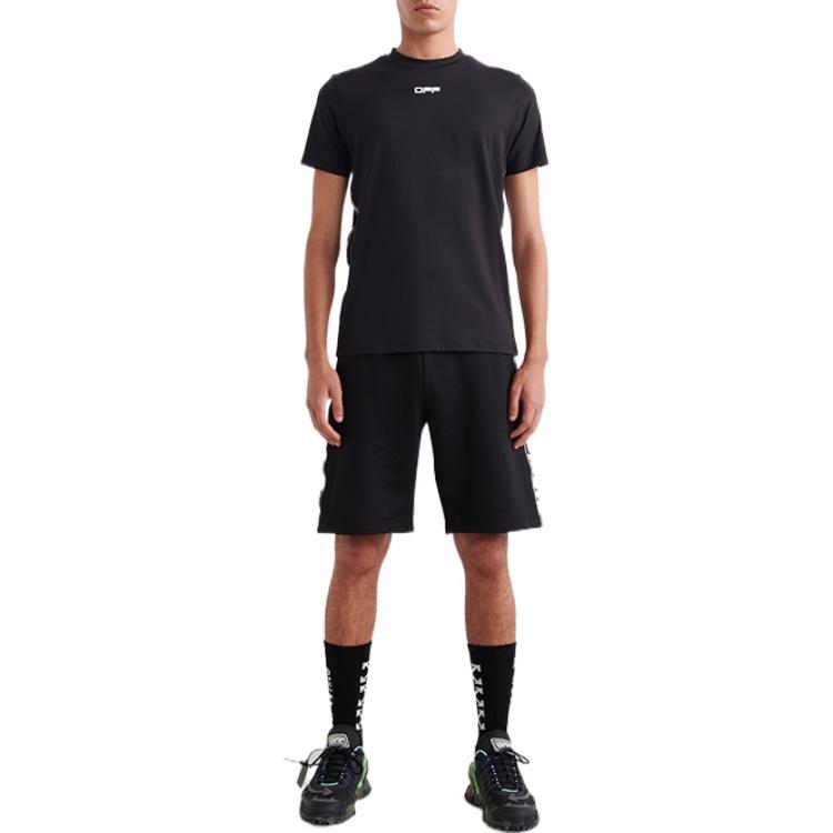 Off-White SS22 Alphabet Printing Round Neck Pullover Short Sleeve Ordinary Version Black OMVA026C99FAB0011001