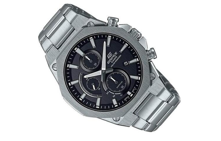 CASIO EDIFICE Solar Powered Quartz Waterproof Sapphire Crystal Mens Silver Analog EFS-S570D-1A