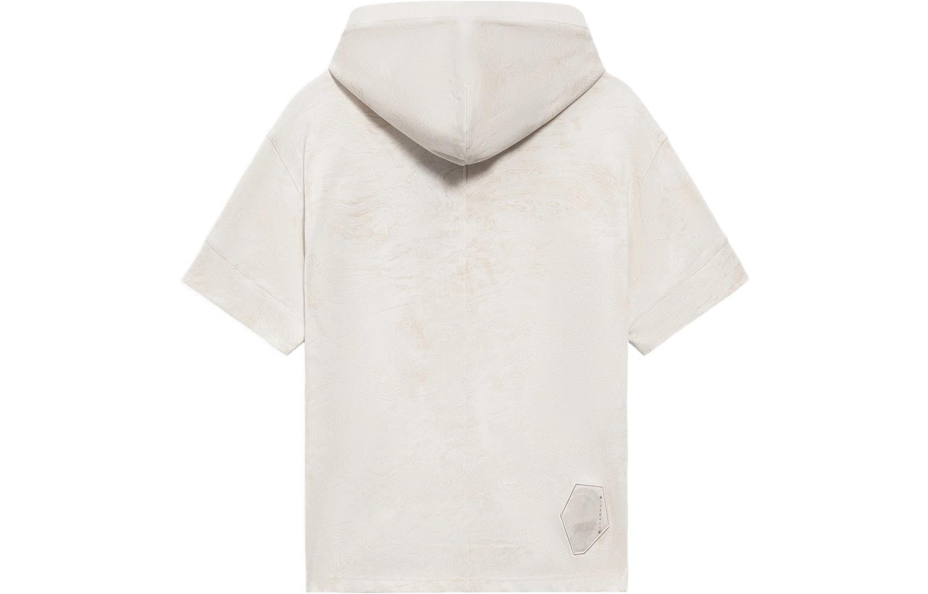 Li-Ning x Jackie Chan Short Sleeve Hoodie 'Pearl White' AMBS045-3