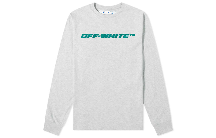 Off-White FW20 Hand Painted Logo Printing Pullover Men Grey OMAB001E20JER0070855