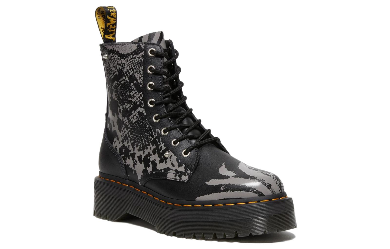 Dr. Martens Jadon Boot Animal Clash Leather Platforms 'Black' 27669001