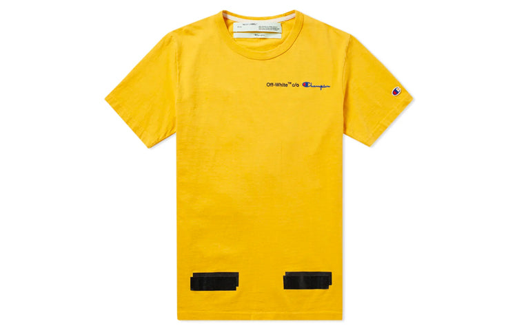 Off-White x Champion MENS Virgil Abloh Champion Tee Yellow OMAA029S188740506010