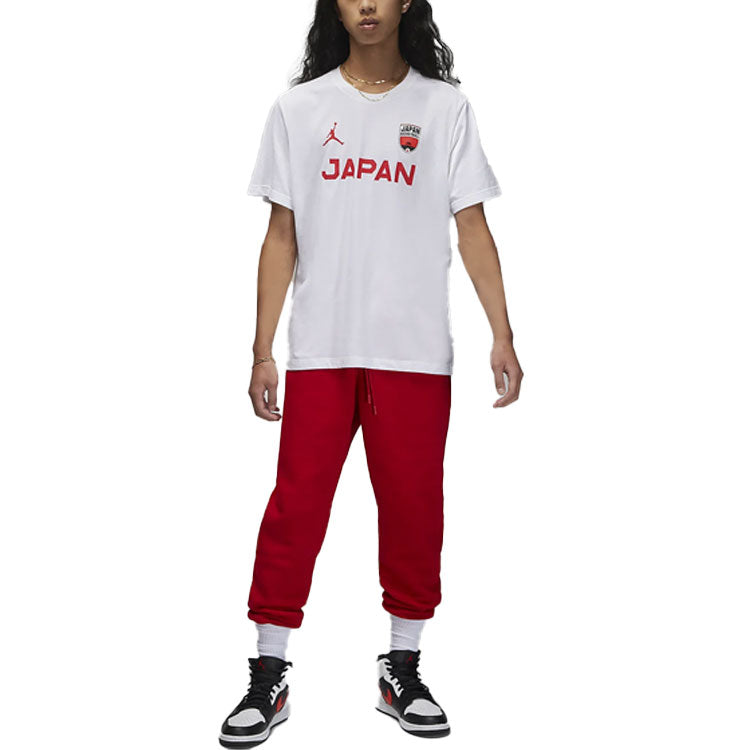 Air Jordan Alphabet Round Neck Pullover Short Sleeve T-Shirt Men's White FD9476-100