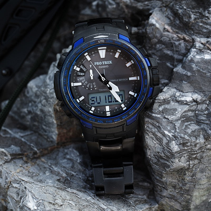 Casio Analog-Digital Watch 'Black Navy Blue' PRW-6100YT-1BPR