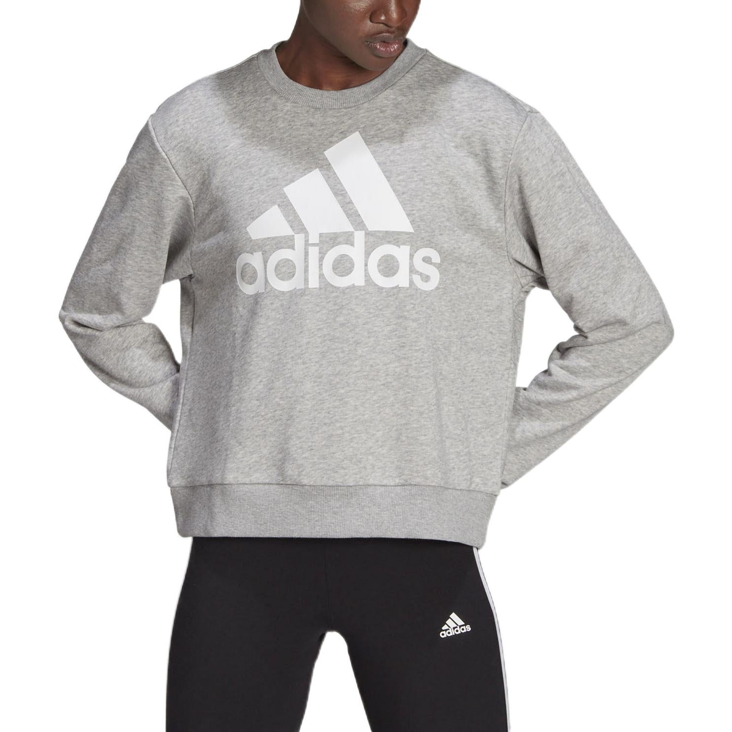 (WMNS) adidas Essentials Logo Loose Jumper 'Grey' HD1753