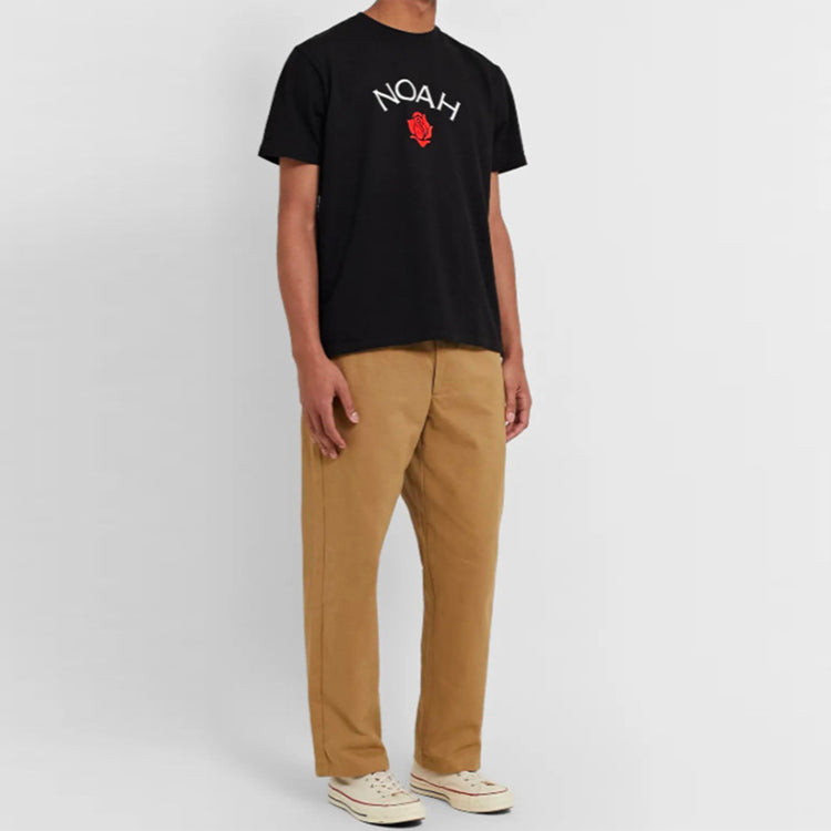 NOAH Nyc x Mr.Porter Recycle Cotton Rose Logo White Mr.Porter Tee KN32FW19BLK