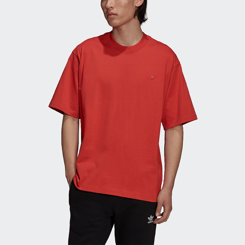 Men's adidas originals C Tee Solid Color Small Label Loose Sports Short Sleeve Wine Red T-Shirt HC8589
