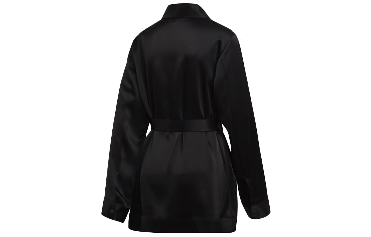 (WMNS) Y-3 Asymmetric Tunic Satin Shirt Black GK4836