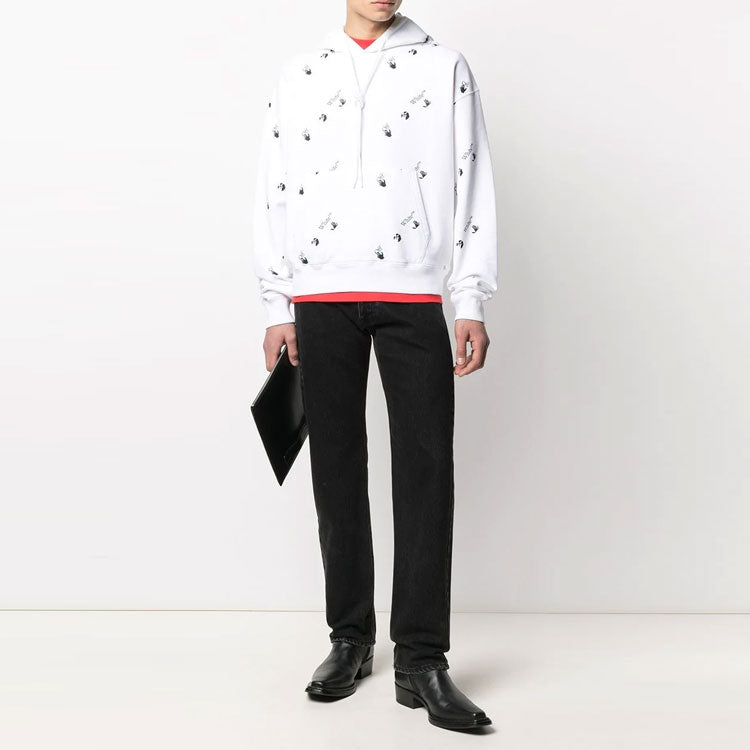 Off-White Men's SS21 Logo Sweatshirt White OMBB037R21FLE0080110