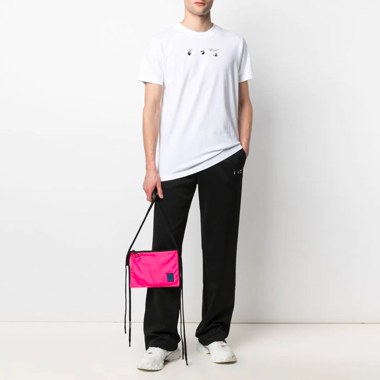 Off-White SS21 Logo Embroidered Casual Sports Pants Version Black OMCJ002S21FAB0011001