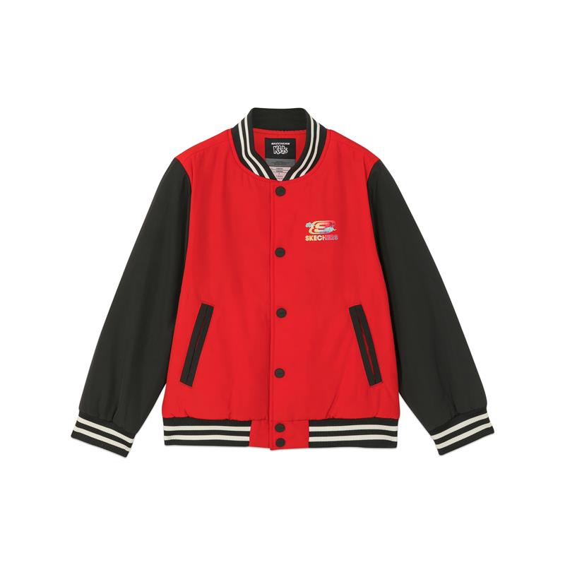 (GS) Skechers CNY Series Baseball Jacket 'Red Black Yellow' L121B013