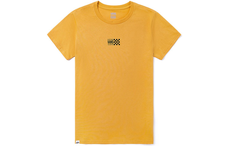 (WMNS) Vans Back Logo Printing Short Sleeve Yellow VN0A4MNF50X