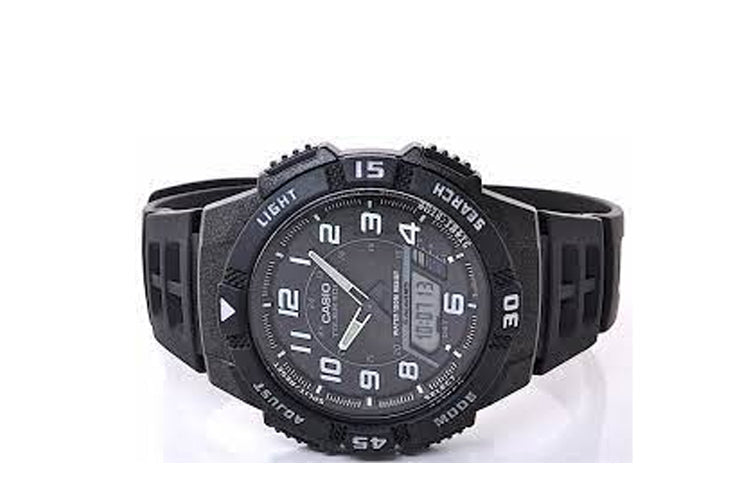 CASIO Waterproof Sports Shockproof Solar Powered Mens Black Analog AQ-S800W-1B