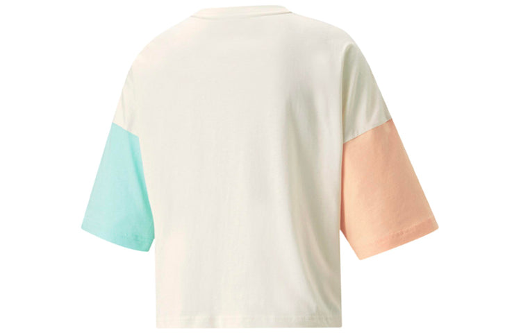 (WMNS) PUMA Clsx Logo Print Crewneck Short Sleeve White 534161-88