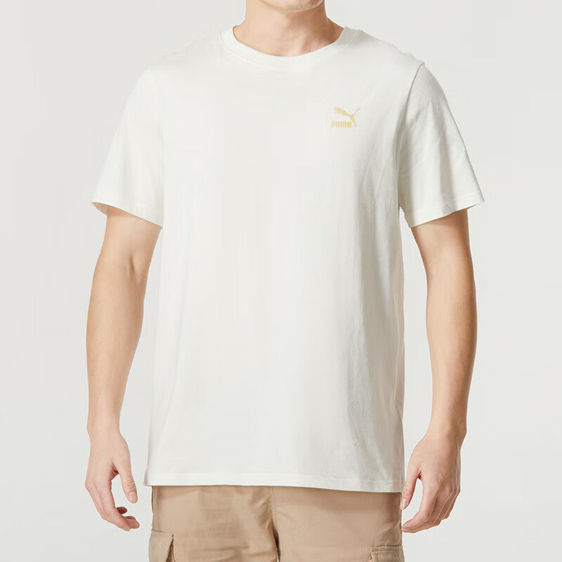 PUMA Logo T-shirt 'White Gold' 682344-65